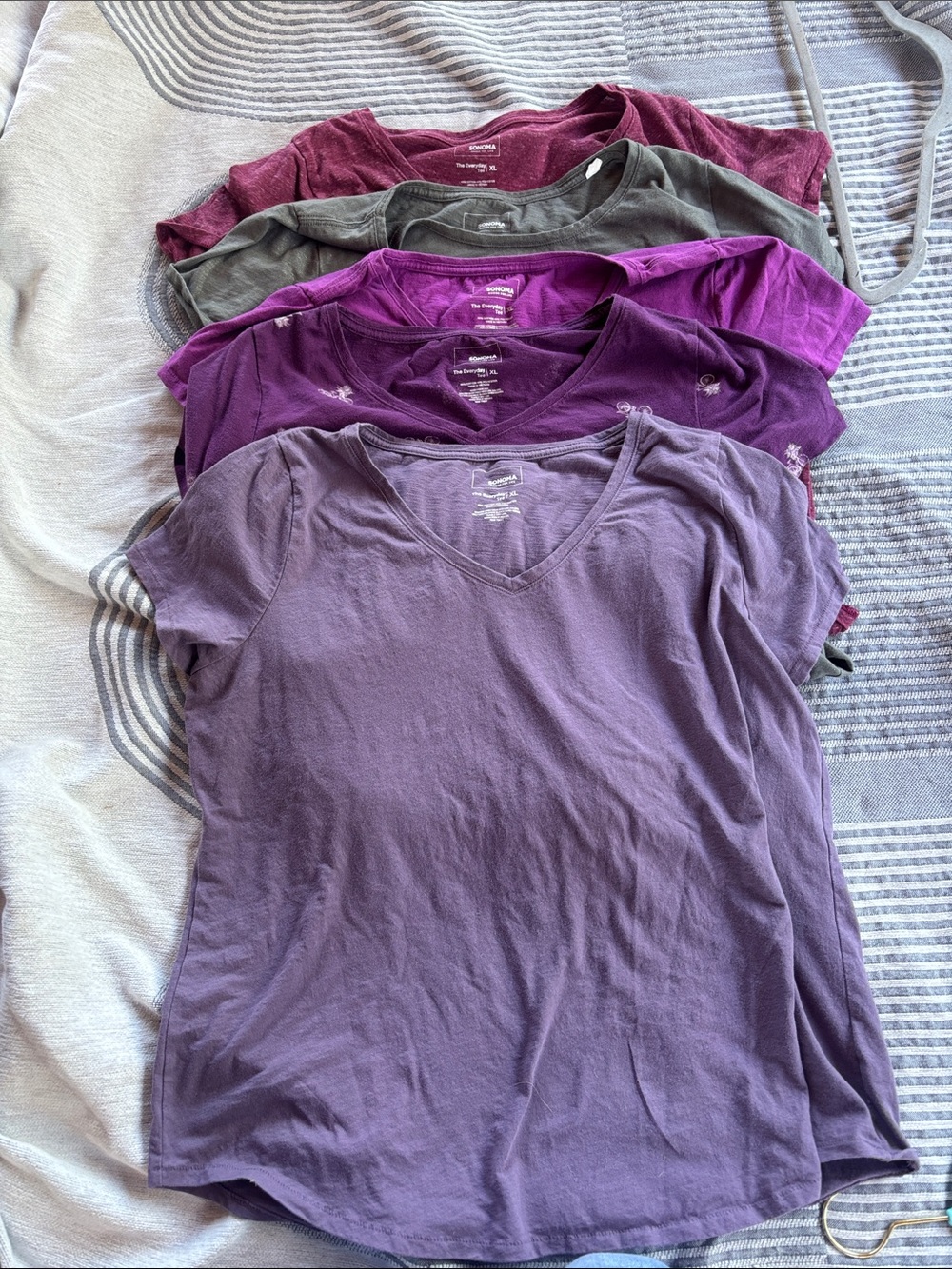 Sonoma Short Sleeve V‑Neck Tee - Lavender, Plum, Magenta, Olive, Burgundy